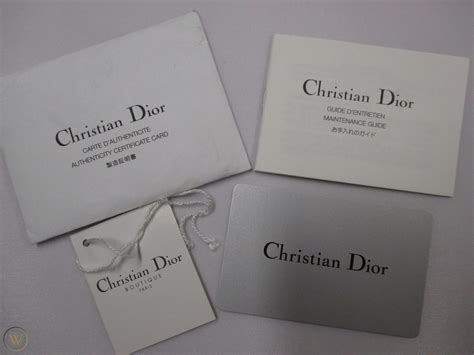 vintage dior tag|christian Dior authenticity card.